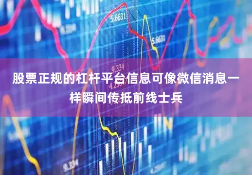 股票正规的杠杆平台信息可像微信消息一样瞬间传抵前线士兵